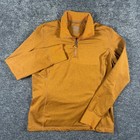 Orvis Pullover Woman s Medium Mustard Yellow 1 4 Zip Grid Waffle Fleece Layering