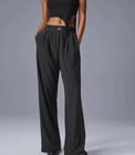 Alo Yoga Pants Black Loose-fit Wide-leg Size L - Trousers Women   s Activewear-new