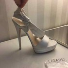  sale Casadei White Satin Platform Heels     Ideal For Brides   Size 38   Brand Ne