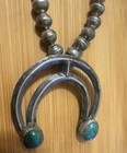 Stunning Older Najavo Hand Made Cast Naja W Tuerquoise Hand Made Bead Necklace Y