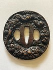 Japanese Tsuba Dragon clouds Metal Sword Guard - Copper shakudo - Edo Period 