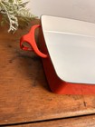 Vintage Dansk Red Kobenstyle Enamelware Casserole Pan 8 x11  Made In France