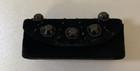 Vintage Black Beaded Mirror Lipstick Holder Case