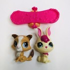 Littlest Pet Shop Lps Rabbit Collie Dog 3500 3358 Magic Motion Lot Hasbro