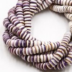 Natural Purple Wampum Quahog Shell Rondelle Discs Beads Size 3x8mm 15 5  Strand