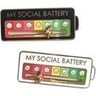 Funny Social Battery Slider Pin     7-mood Expression Badge  Cute Interactive Pin