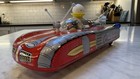 Vintage Tin Astronef Electrique Battery Operated Toy Space Ship With Box Works 