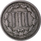 1869 3c Three Cent Nickel   Fine