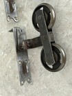 Steel Barn Door Roller Hangers Double Wheel Sliding Trolley Set Of 2