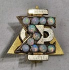 Antique 14k Gold Blue Opal Sigma Phi Lambda Sorority   Fraternity Pin