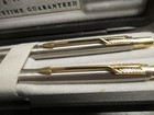 Parker Pen   Pencil Set In Box Monogramed Tested Working Silver Tone