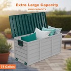 75 Gallon Heavy-duty Outdoor Deck Box     Waterproof Patio Storage Box With Hinged