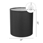 Boxemiya Large Tall Drum Lamp Shades Set Of 2 Black Linen Lamp Shade 14  15in    