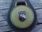 1980s Pontiac Fiero Nos Leather Key Fob Antique Gold Medallion Unique Quality