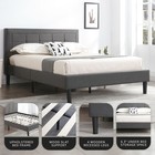 Decoro Mornington Upholstered 2 0 Platform Bed W  Metal Frame  Dark Grey  Full