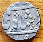 India Baroda 1 2 Rupee Ahmedaba Silver Shah Alam Ii