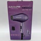 Babyliss Pro Nano Titanium Travel Purple Hair Dryer Foldable Handle 2 Speed heat