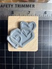 Vintage Magenta Rubber Stamp Trio Of Hearts Wood Mntd