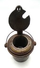 1890s Antique Fanner Mfg Cast Iron Glue Wax Melting Pot Ornate Lid - Pat No