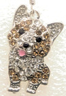 Corgi Dog Crystal Covered Drop Hook Earrings Jewelry