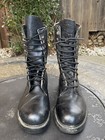 Vtg Biltrite Black Leather Combat Boots Steel Toe Mens Size 12 W 12 Xw See Desc