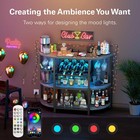 Bar Cart With Power Outlet Easy To Assemble  Led Home Bar Cabinet For Liquor    