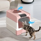 Fully Enclosed Extra Cat Litter Box Large Drawer Style With Scoop Foldable
