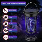 2 In 1 Solar Bug Zapper Outdoor Mosquito Zapper 4500v Waterproof Rechargeable