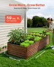 Vevor Galvanized Raised Garden Bed 8 X 4 X 2ft Rectangular Planter Box Deep Wood