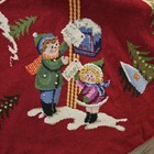 Wool Needlepoint Children At The Mailbox 40  Christmas Tree Skirt