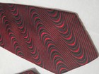 Men s Vintage Pavone Luxury Silk Dress Neck Tie Red Black Abstact Swirl Holiday