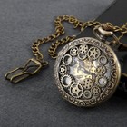 Vintage Bronze Skeleton Windup Mechanical Pocket Watch Necklace Steampunk Gear