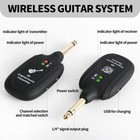 Guitar Bass Wireless System Transmitter Receiver Built In Rechargeable Battery