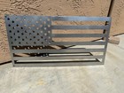 Metal American Flag Wall Art   Patriotic Decor  Cnc Steel 30 5  X 15 5 