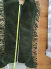 Usa Small Forrest Green Fringe Suede Leather  Western Show Chaps  29-34 Waist