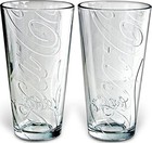 Rare Coca-cola Glass Tumblers Lot Of 2 16oz New Pub Style Glasses Embossed Logo