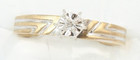   Vintage 10k Gold Diamond Solitaire Illusion Engagement Ladies Ring Size 6 1 2