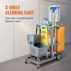 3-shelf Janitorial Cart 200 Lbs Capacity Housekeeping Cart With 25 Gallon Bag