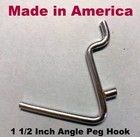  10 Pack  Angle 1 1 2   All Metal Peg Hooks  For 1 8   1 4 Inch Pegboard  usa 