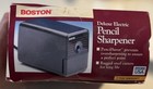 Vintage Boston Deluxe Electric Pencil Sharpener Model 1800 Black Auto Reset Nos