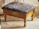New Vintage Floral Upholstered Low Foot Stool Ottoman Rectangle Oak W  Storage