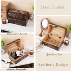 Wooden Treasure Chest Box     Pirate Jewelry Box  Antique Keepsake Memory Chest   