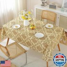Sastybale Rectangle Vinyl Tablecloth  Waterproof Wipe Clean Pvc Table Cloth V