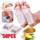 50pack Foot Detox Pads Detoxify Toxins Patch Organic Herbal Care For Pain Relief