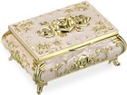 Vintage Jewelry Box Metal Trinket Chest Treasure Display Case For Rings Earri   