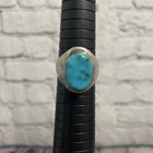 Blue Kingman Turquoise Navajo Sterling Silver Ring Size 12 Handmade Vintage