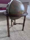 Replogle Comprehensive Globe 16    Diameter Vintage On Fruitwood Stand Usa     