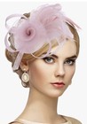 Zinniday Victorian Feather Fascinator Hat Derby Attire Headwear Fuchsia 