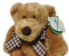 New First And Main Teddy Bear Newton Brown Plush With Brown Check Bow 1804 Tags