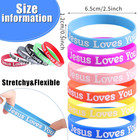 Ccinee 36pcs Jesus Loves You Bracelets Colorful Silicone Wristbands Rubber Brace